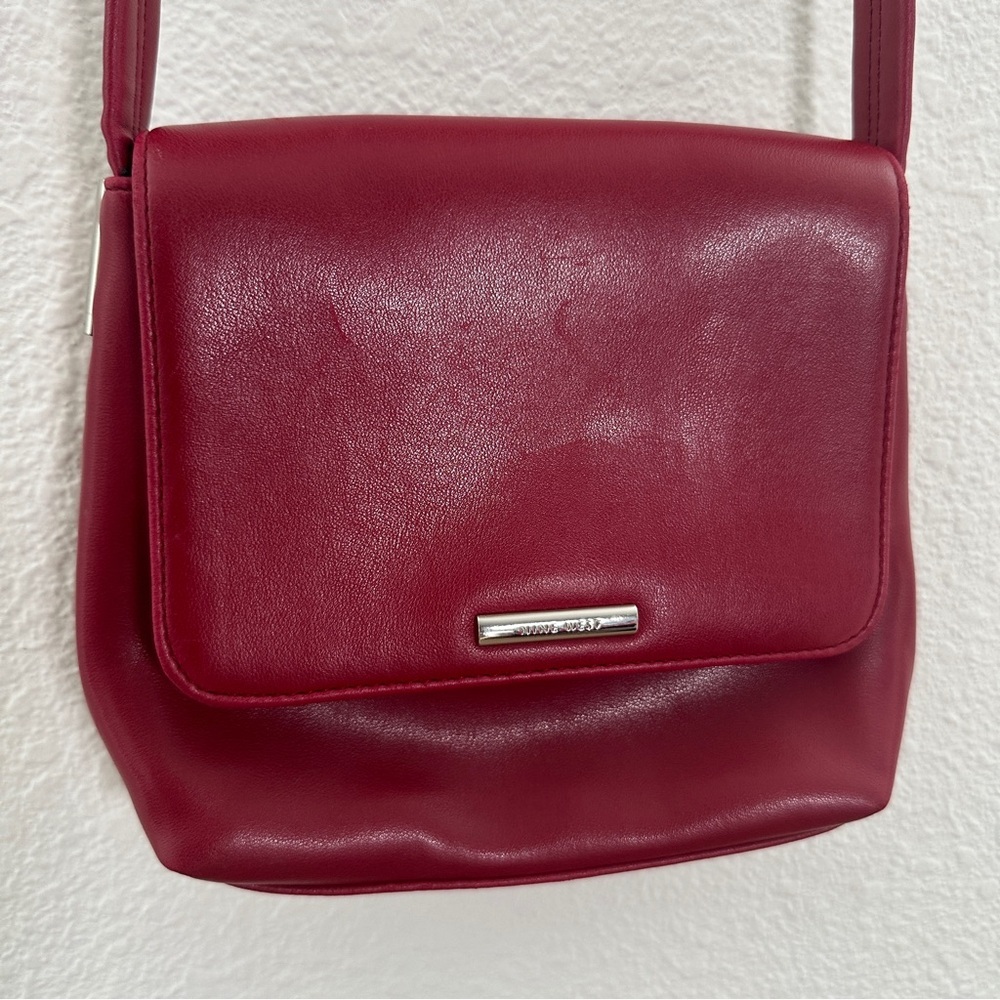 NINE WEST Vintage Y2K vegan leather crossbody mini bag red‎